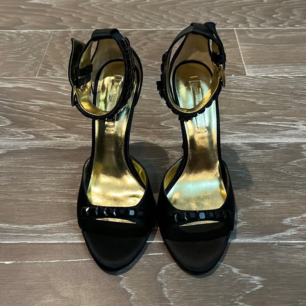 Bcbg black stain jeweled heels